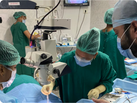 Doctors performing surgery