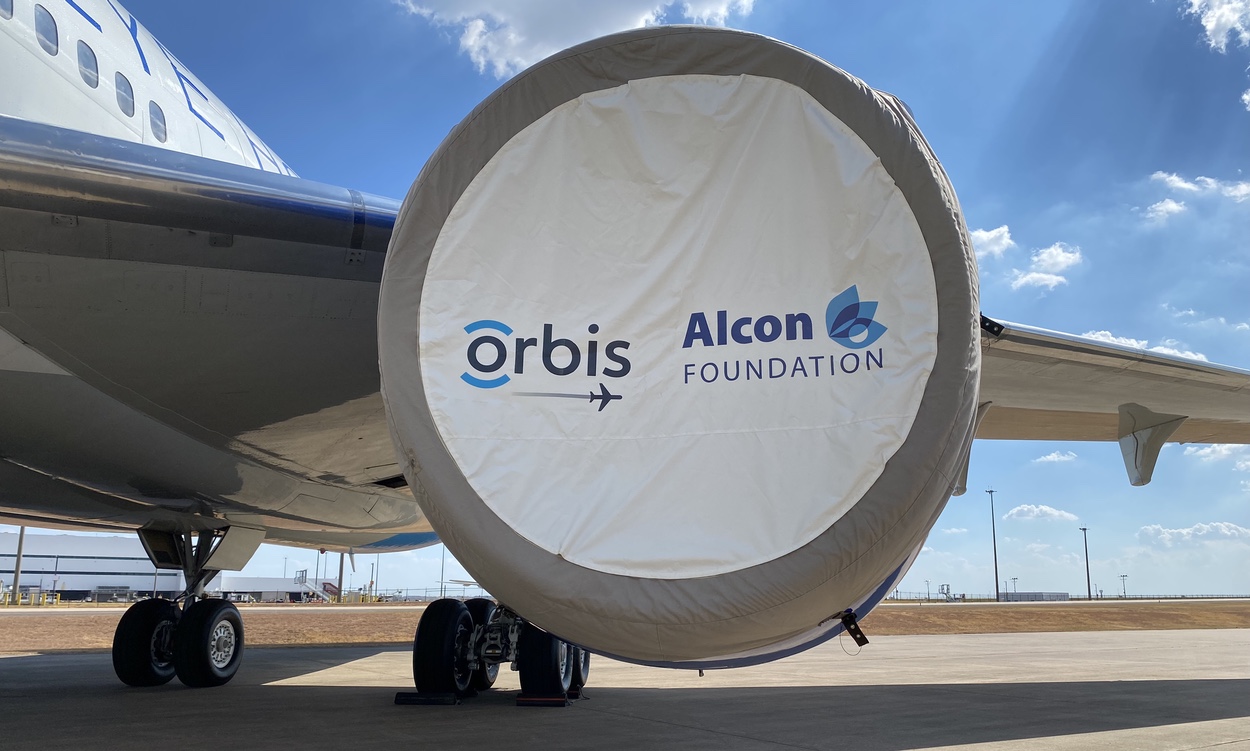 Orbis logo on airplane