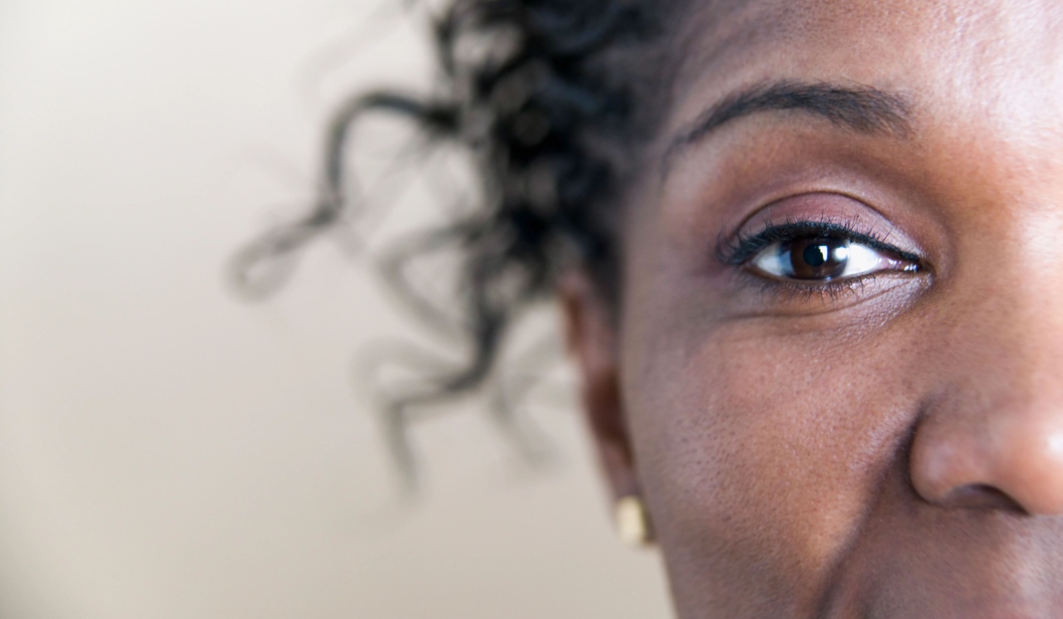 Close-up of half of a woman's face