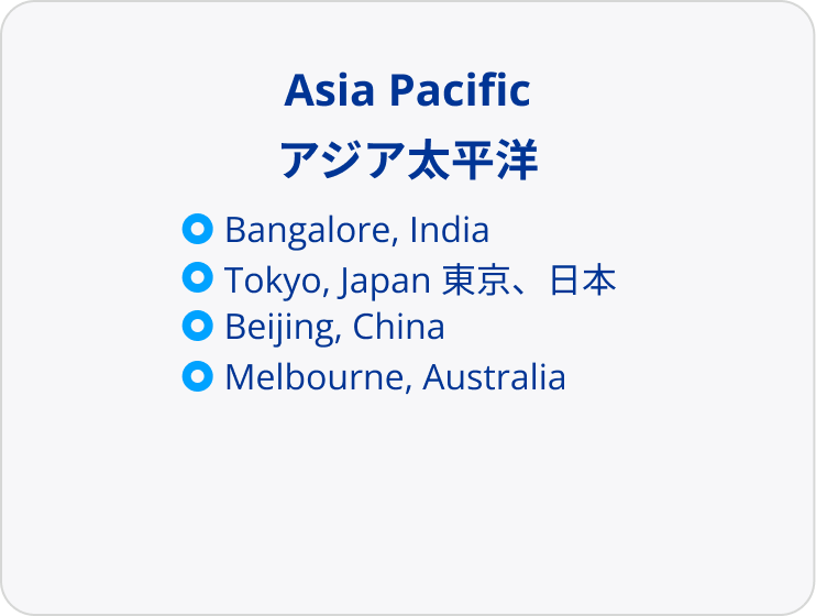 A list of Alcon's Asia Pacific locations