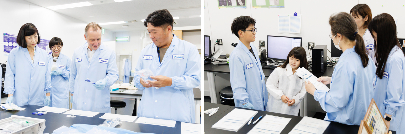 People in Alcon lab coats