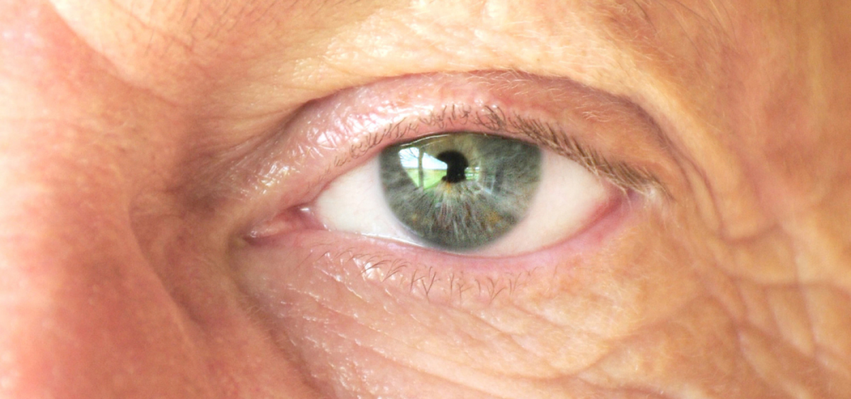 Close up of an older person's eye