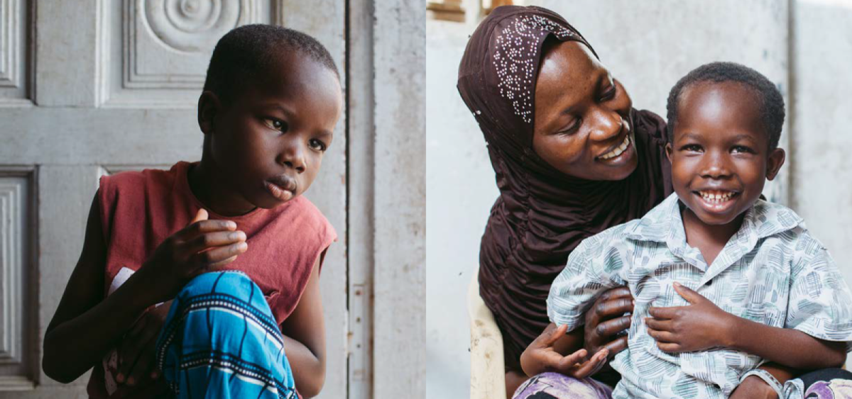 Images of young boy and his mother