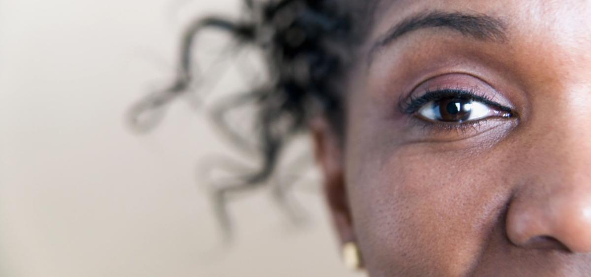 Close-up of half of a woman's face