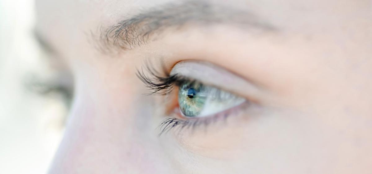 Alcon Precision 7, close up profile of a woman's eye