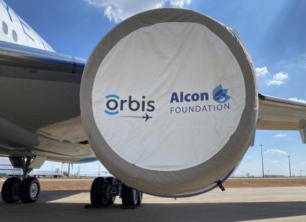 Orbis logo on airplane
